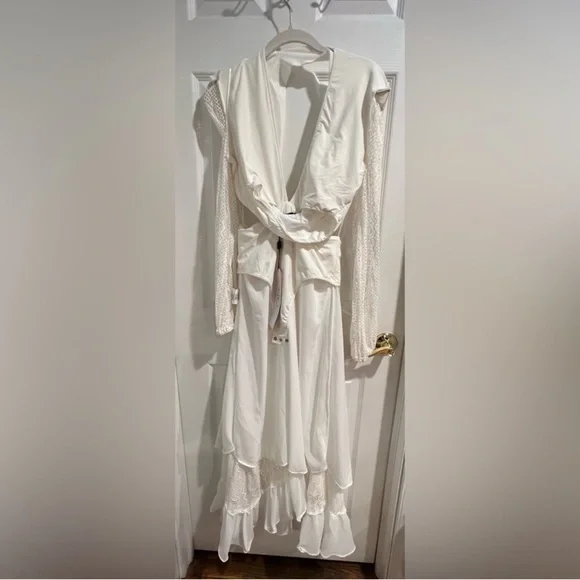 PatBo Plunge Lace Sleeve Maxi Dress - Picture 11 of 16